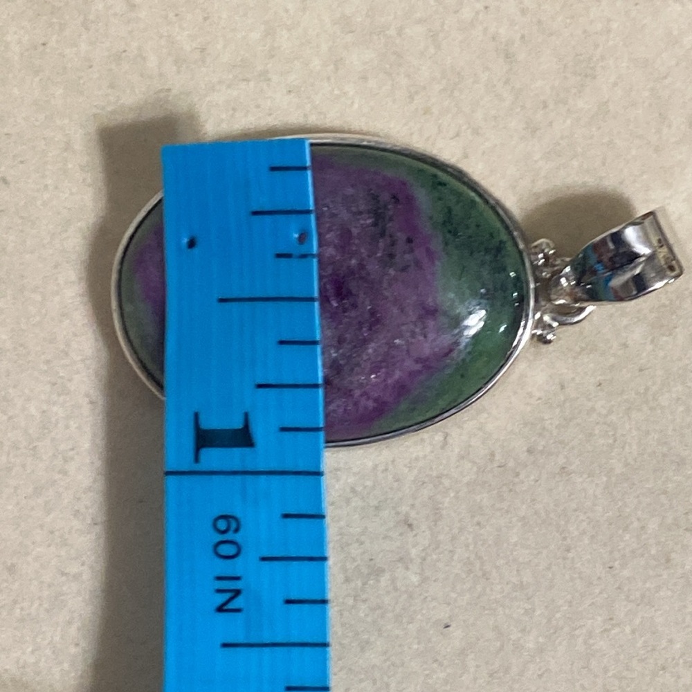 Anyolite Ruby In Zoisite Oval Cabochon Pendant In… - image 3